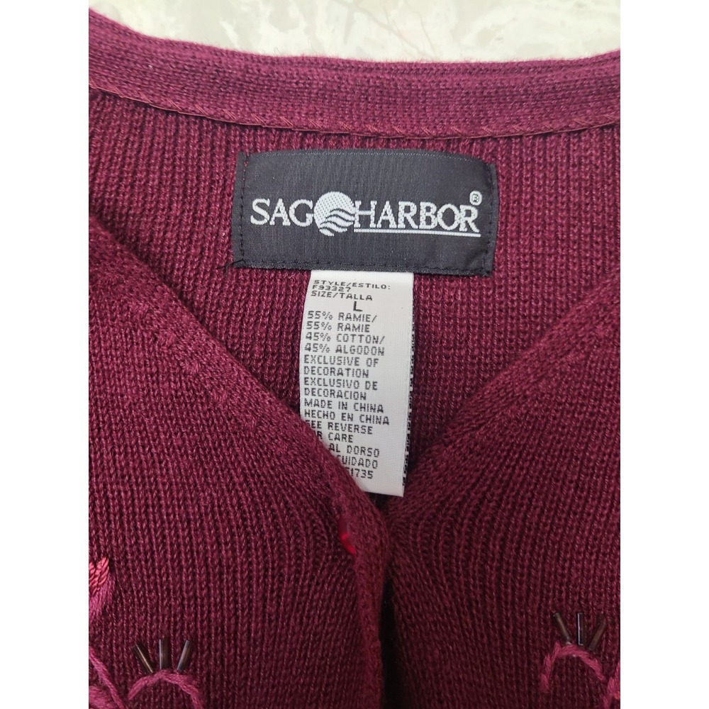 NWT Sag Harbor Size Large Button Up Color Raisin - Picture 5 of 5